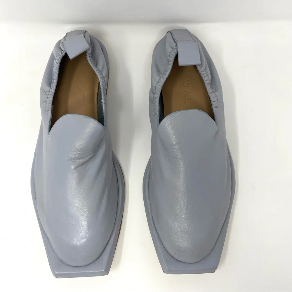 Wal & Pai Malaga Flat Modern Loafer in Concrete Nappa Size 37 New in Box